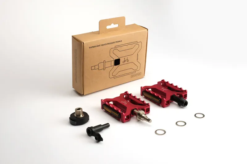 Brompton Superlight Quick Release Pedals in Red-1