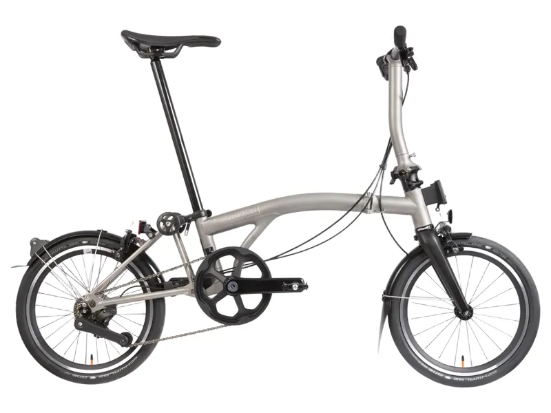 Brompton T Line 4-Speed Folding Bike 2027 in Blasted Titanium