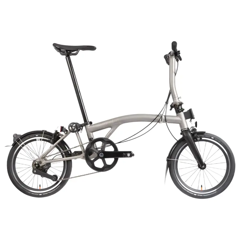 Balfes Bikes Brompton T Line 4-Speed Folding Bike 2027 in Blasted Titanium | Free postage over £30, £10 off first order, price match & 0% finance.