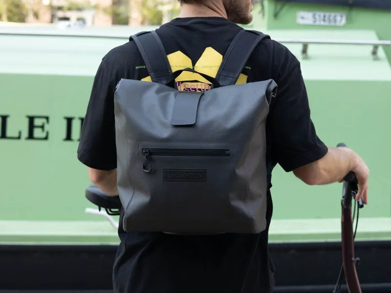 Brompton Waterproof Rolltop Small + Frame Backpack in Anthracite-6
