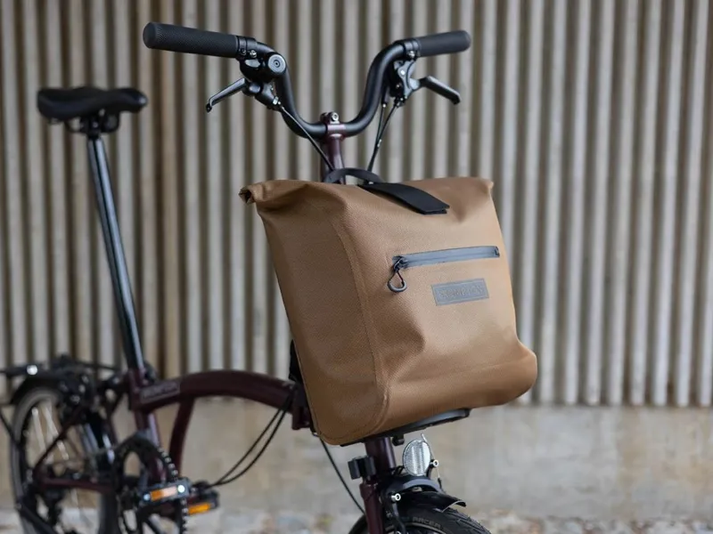 Brompton Waterproof Rolltop Small + Frame Backpack in Bronze-7