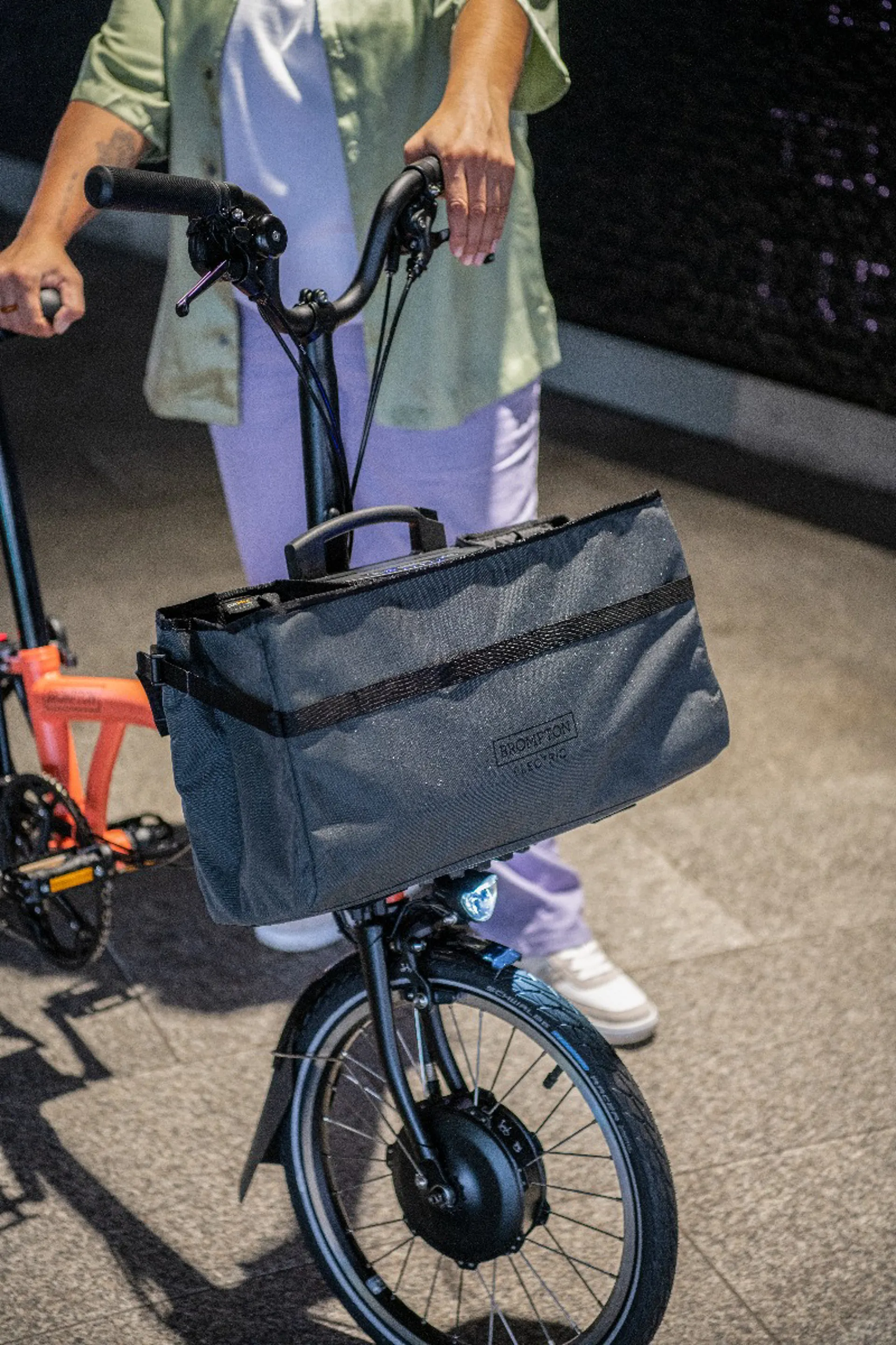 Brompton Electric Basket in Dark Grey