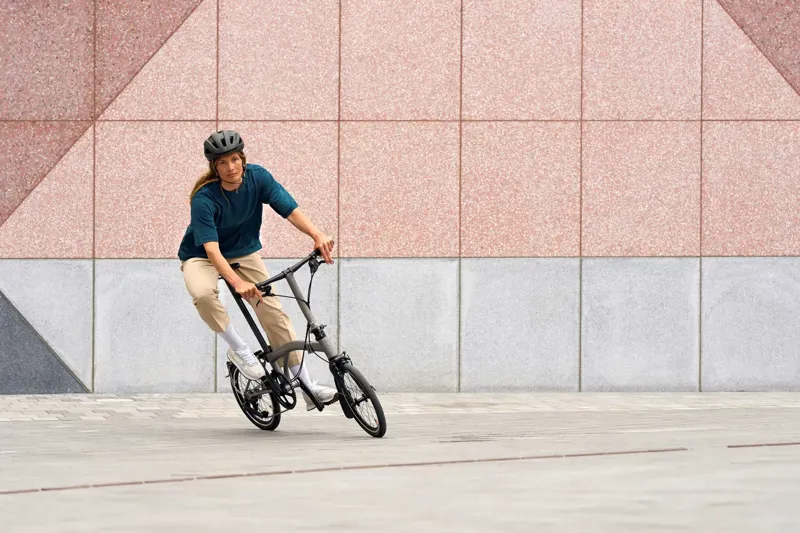 Brompton T Line 4-Speed Folding Bike 2027 in Blasted Titanium-8