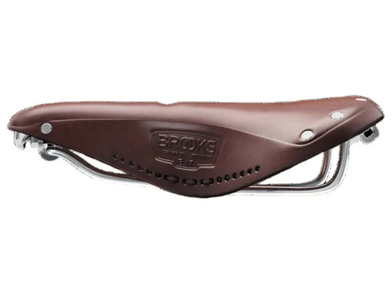 Brooks B17 Carved 175mm Chromed Steel in Brown-5