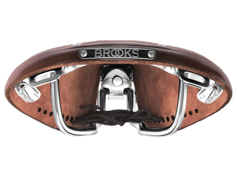 Brooks B17 Carved 175mm Chromed Steel in Brown-4
