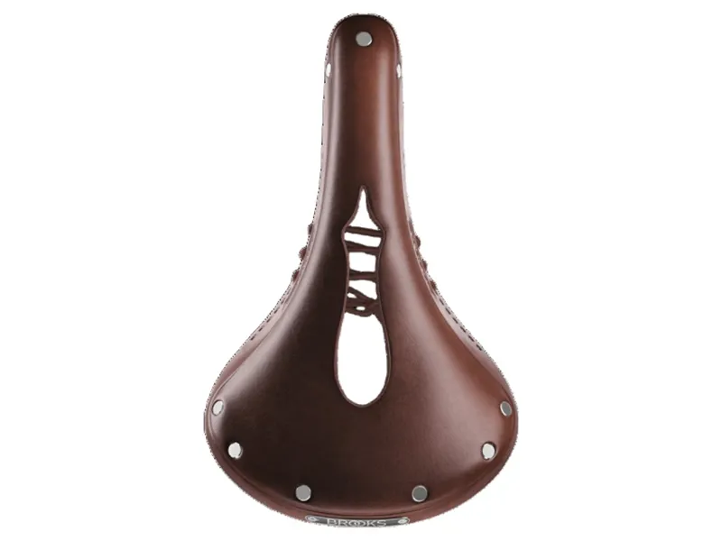 Brooks B17 Carved 175mm Chromed Steel in Brown-2