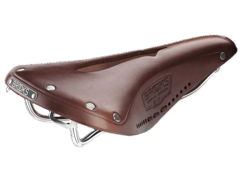Brooks B17 Carved 175mm Chromed Steel in Brown
