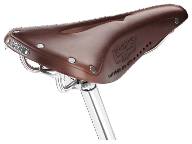 Brooks B17 Carved 175mm Chromed Steel in Brown-1