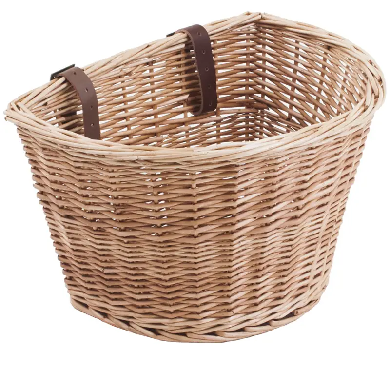Balfes Bikes M Part D Shaped Wicker Basket with Leather Straps | Free postage over £30, £10 off first order, price match & 0% finance.