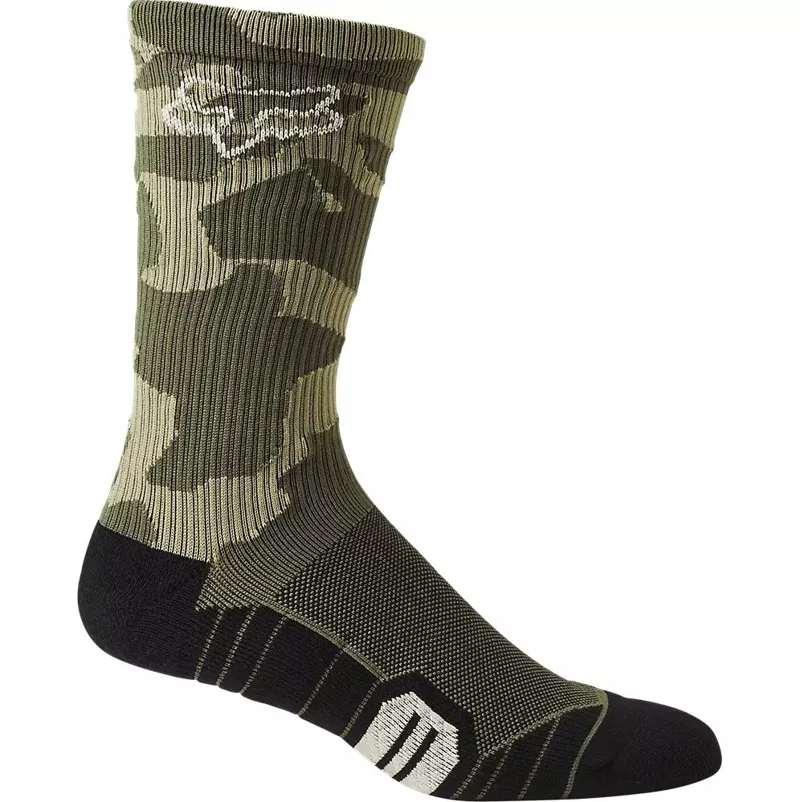 Fox Racing 8 In Ranger Cushion Socks in Green Camo