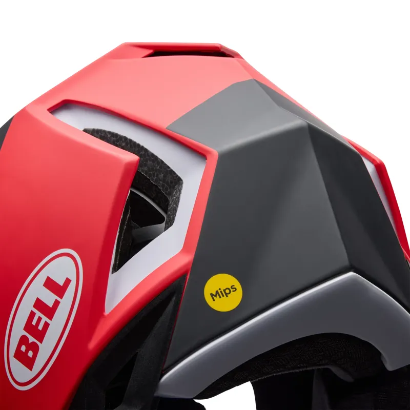 Bell Full-10 MIPS Level Set Full Face Helmet in White/Red-7