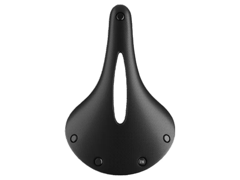 C19 Cambium Carved All-Weather Steel Rail 184mm Saddle in Black-3