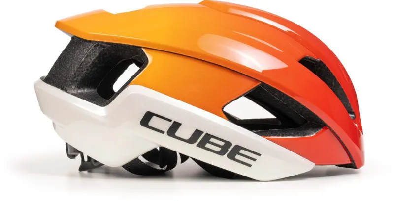 CUBE HERON HELMET IN WHITE/ORANGE-1