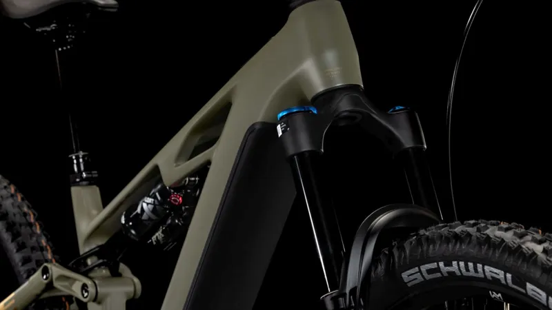 Cube Stereo Hybrid One44 HPC TM 800 Electric Full Suspension Mountain Bike 2025 in Dustyolive/Gold-6