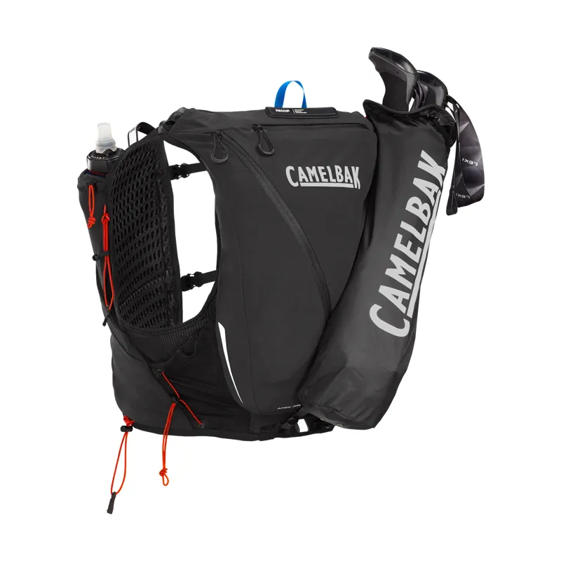 Camelbak Apex Pro Run Vest 12L with 2 17oz Quick Stow Flasks in Black-9