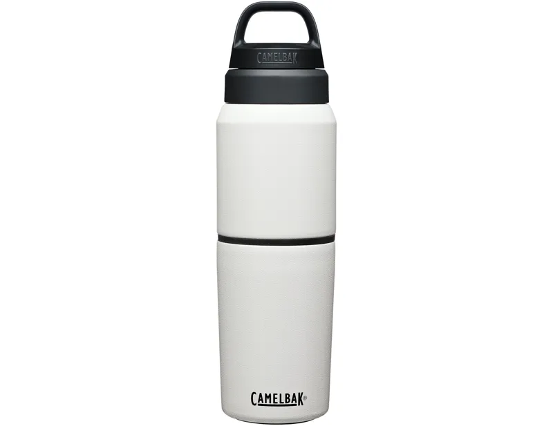 Balfes Bikes Camelbak CamelBak MultiBev SST Vacuum Stainless 500ml Bottle with 350ml Cup in White | Free postage over £30, £10 off first order, price match & 0% finance.