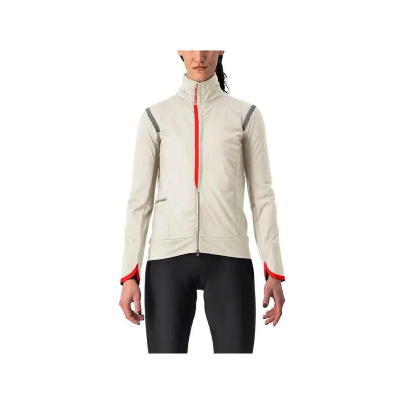Balfes Bikes Castelli Alpha Ultimate Insulated Women's Jacket in Chalk/Red | Free postage over £30, £10 off first order, price match & 0% finance.