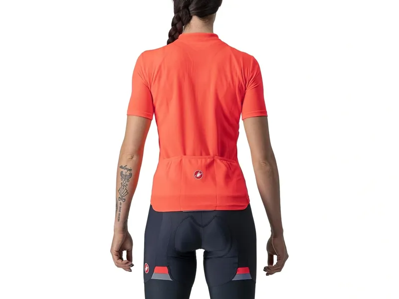 Castelli Anima 3 Women's Road Short Sleeve Jersey in Brilliant Pink/ Steel Blue-1