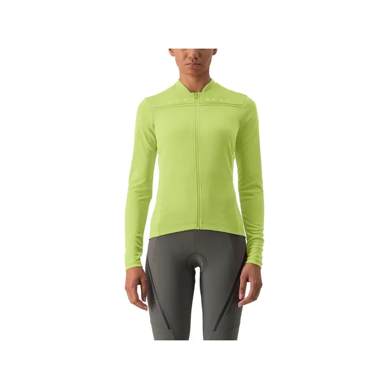Balfes Bikes Castelli Anima 4 Long Sleeve Women's Jersey in Lime | Free postage over £30, £10 off first order, price match & 0% finance.