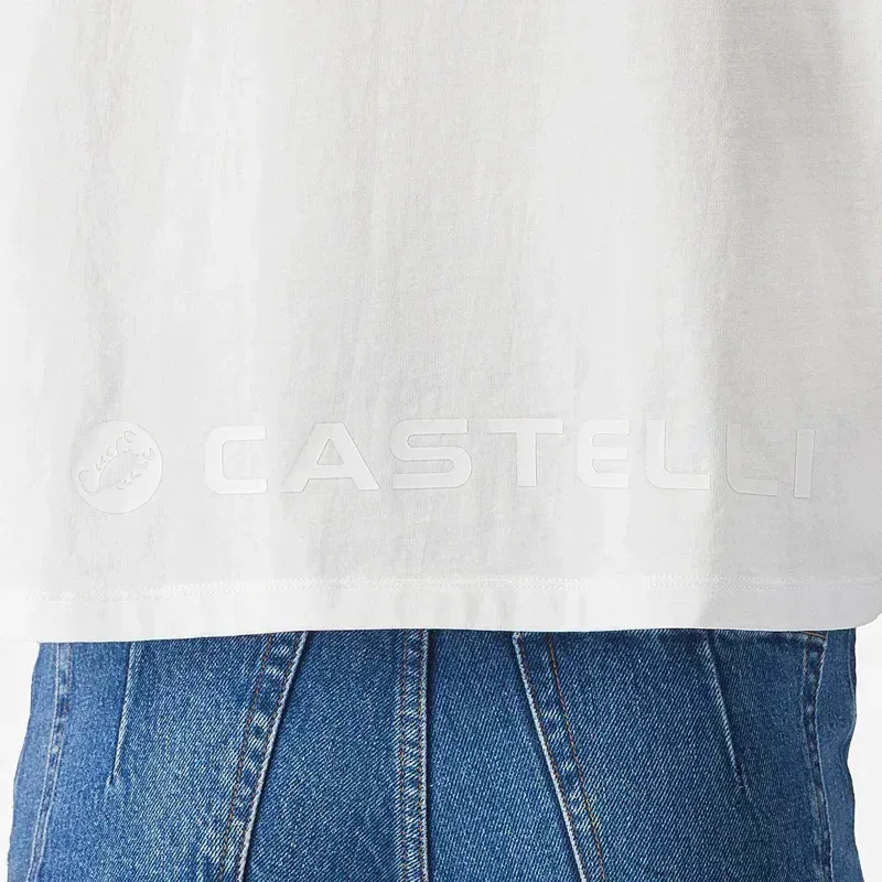 Castelli Classico Logo Women's Tee in White-3