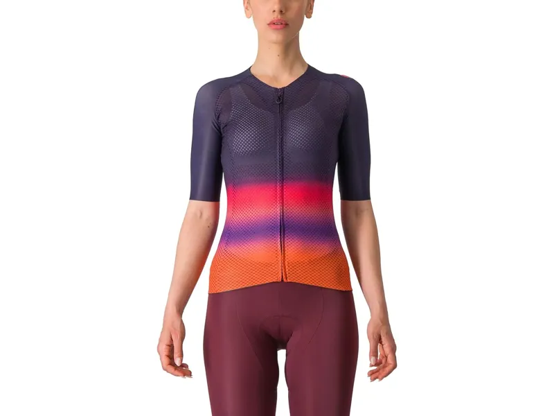 Balfes Bikes Castelli Climber's 4.0 Women's Short Sleeve Jersey in Night Shade/Pink/Orange | Free postage over £30, £10 off first order, price match & 0% finance.