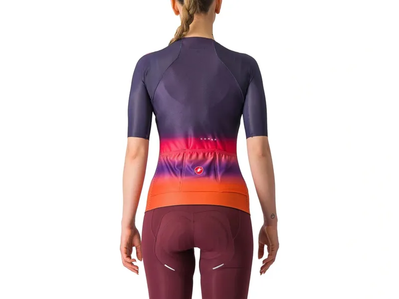 Castelli Climber's 4.0 Women's Short Sleeve Jersey in Night Shade/Pink/Orange-1