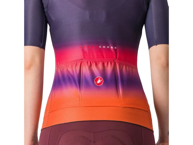 Castelli Climber's 4.0 Women's Short Sleeve Jersey in Night Shade/Pink/Orange-3