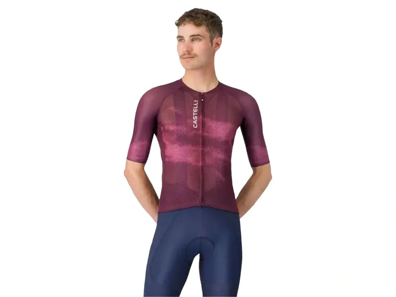 Castelli Climber's A/C Jersey in Deep Bordeaux/White-1