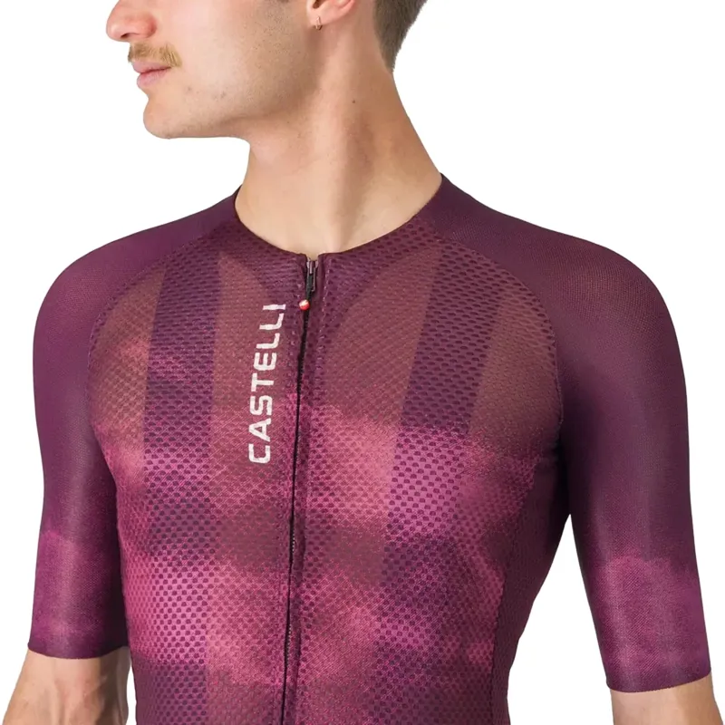 Castelli Climber's A/C Jersey in Deep Bordeaux/White-3