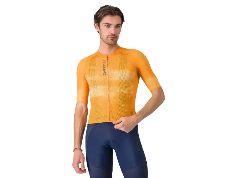 Castelli Climber's A/C Jersey in Vivid Orange/Smoky Grey-1