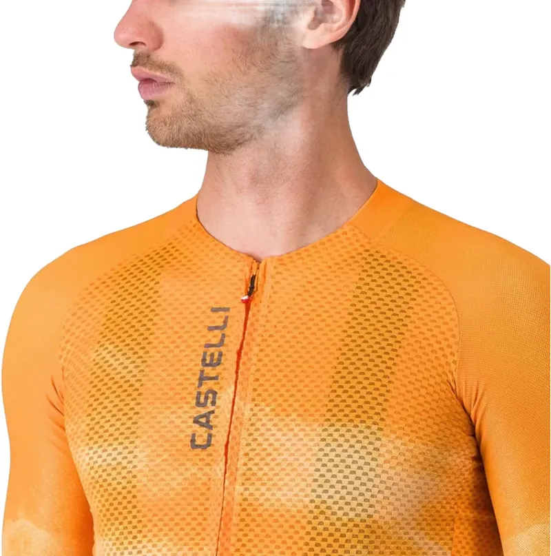 Castelli Climber's A/C Jersey in Vivid Orange/Smoky Grey-3