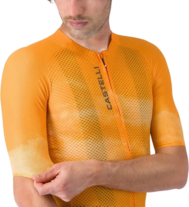 Castelli Climber's A/C Jersey in Vivid Orange/Smoky Grey-4