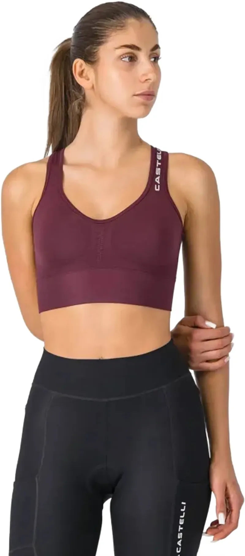 Castelli Comfort Travel Women's Crop Top in Deep Bordeaux