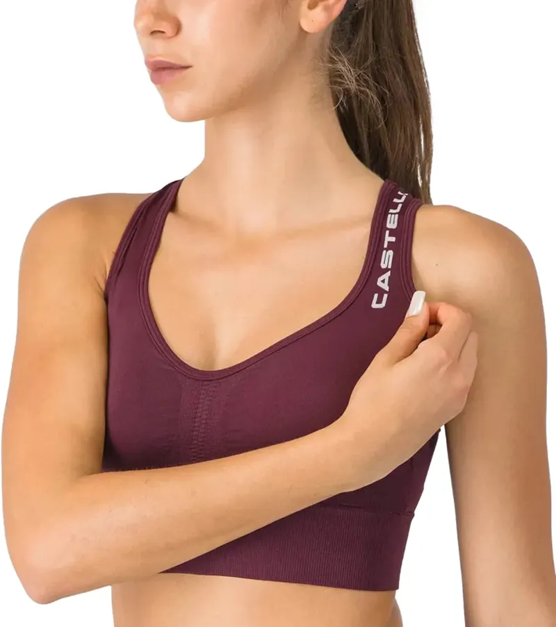 Castelli Comfort Travel Women's Crop Top in Deep Bordeaux-2