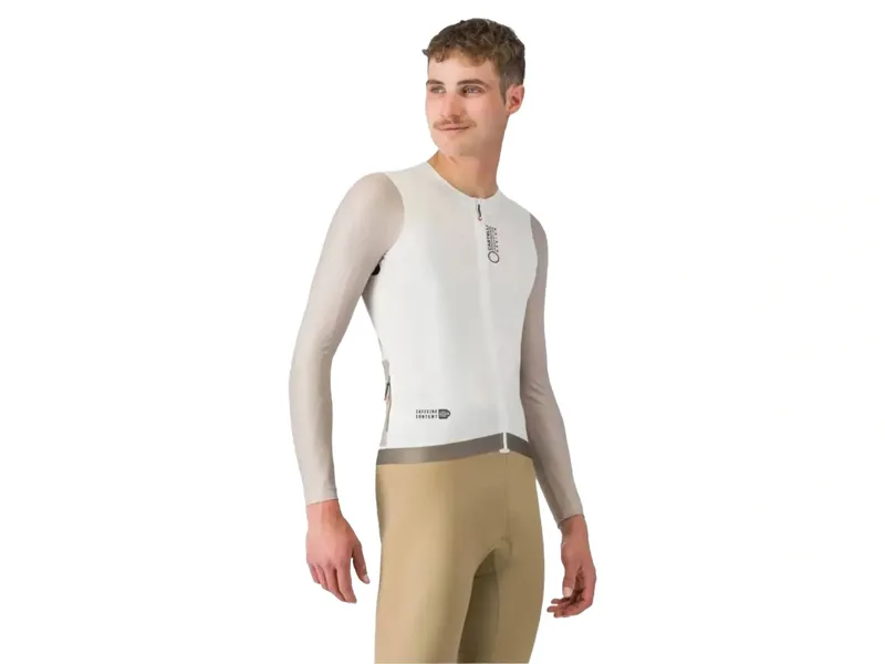 Castelli Corretto LS Jersey Large in Ivory/Clay-Black