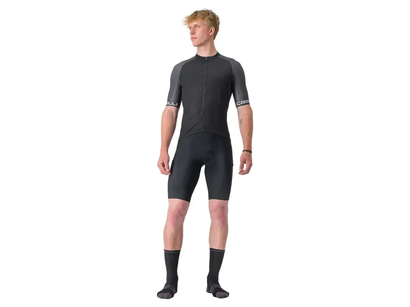 Castelli Entrata VI Short Sleeve Jersey in Black/Grey-1