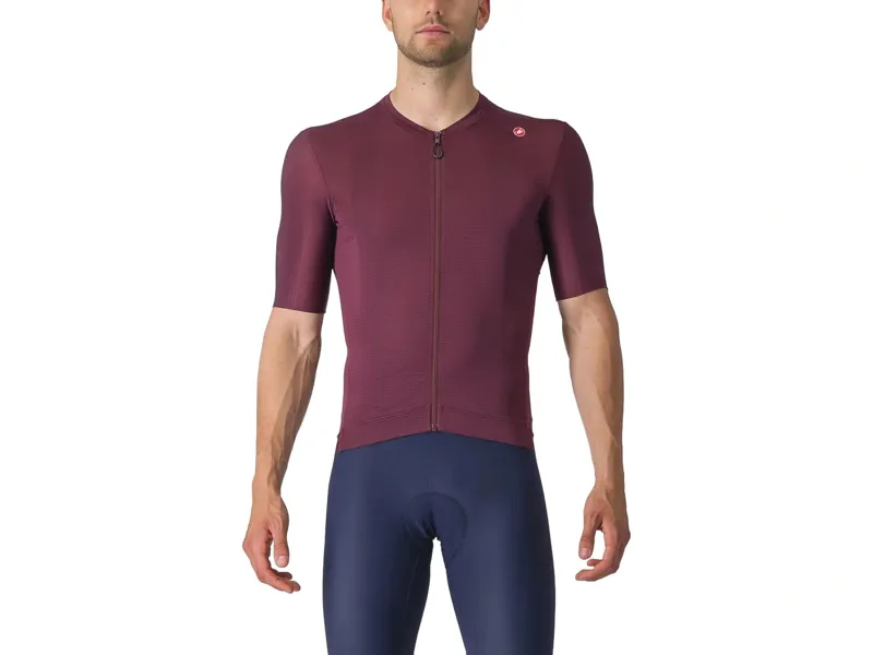 Castelli Espresso Short Sleeve Jersey in Bordeaux/Silver Moon
