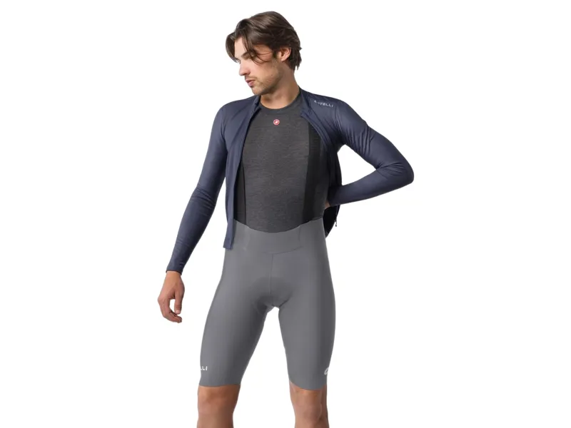 Castelli Espresso Thermal Bib Shorts in Smoky Grey
