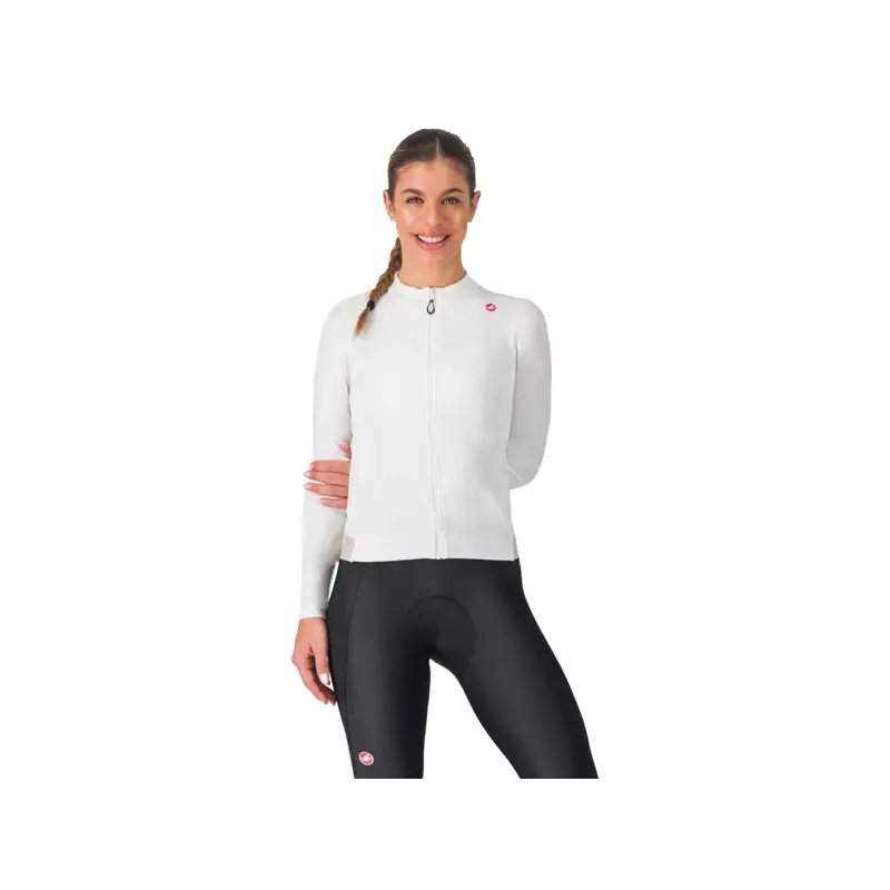 Balfes Bikes Castelli Espresso Thermal Women's Long Sleeve Jersey in Ivory/Silver Moon | Free postage over £30, £10 off first order, price match & 0% finance.