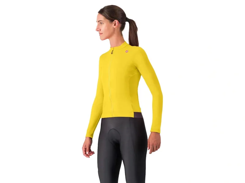 Castelli Espresso Thermal Women's Long Sleeve Jersey in Mango Mojito/Dark Grey