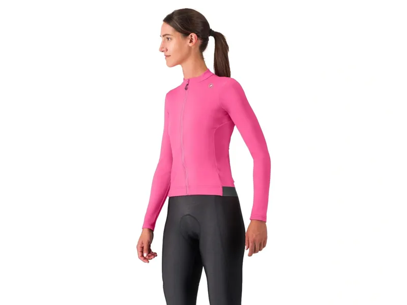 Castelli Espresso Thermal Women's Long Sleeve Jersey in Violet Pink/Dark Grey