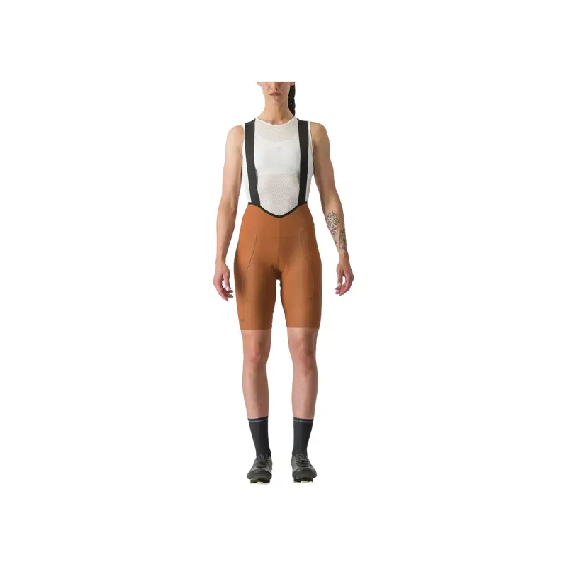 Balfes Bikes Castelli Espresso Women's DT Bib Shorts in Mocha | Free postage over £30, £10 off first order, price match & 0% finance.