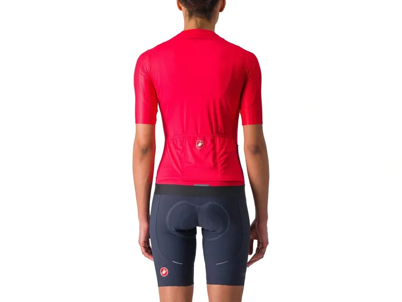 Castelli Espresso Women's Short Sleeve Jersey in Hibiscus/Grey-1