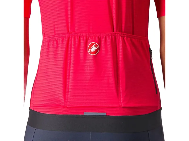Castelli Espresso Women's Short Sleeve Jersey in Hibiscus/Grey-3