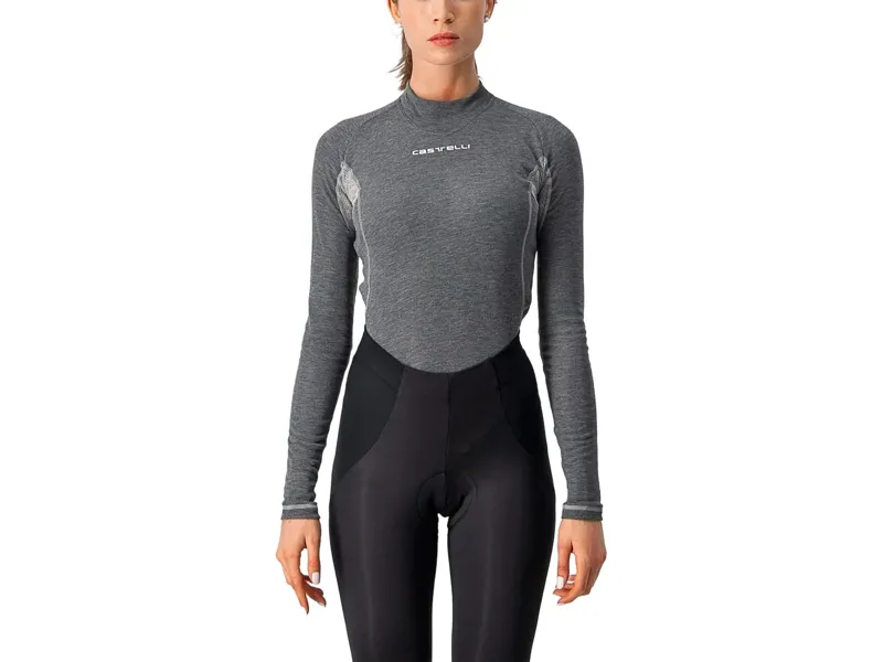 Balfes Bikes Castelli Flanders 2 Warm Women's Long Sleeve Base Layer in Grey | Free postage over £30, £10 off first order, price match & 0% finance.