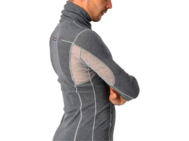 Castelli Flanders Warm High Neck Long Sleeve Base Layer in Grey-2