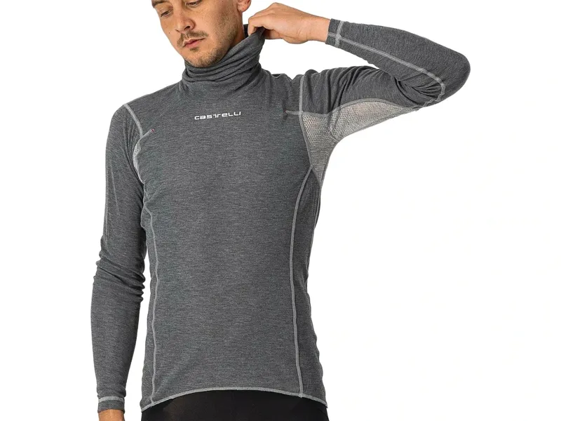 Castelli Flanders Warm High Neck Long Sleeve Base Layer in Grey-5