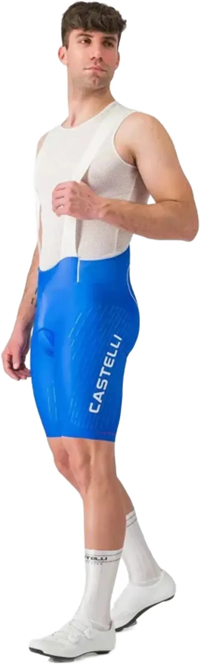 Castelli Free Aero Race S Kit Bib Short in Azzurro Italia/Silver Grey