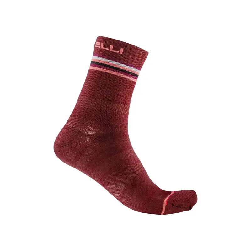 Balfes Bikes Castelli Go Women's 15 Socks in Bordeaux and Brilliant Pink-White | Free postage over £30, £10 off first order, price match & 0% finance.