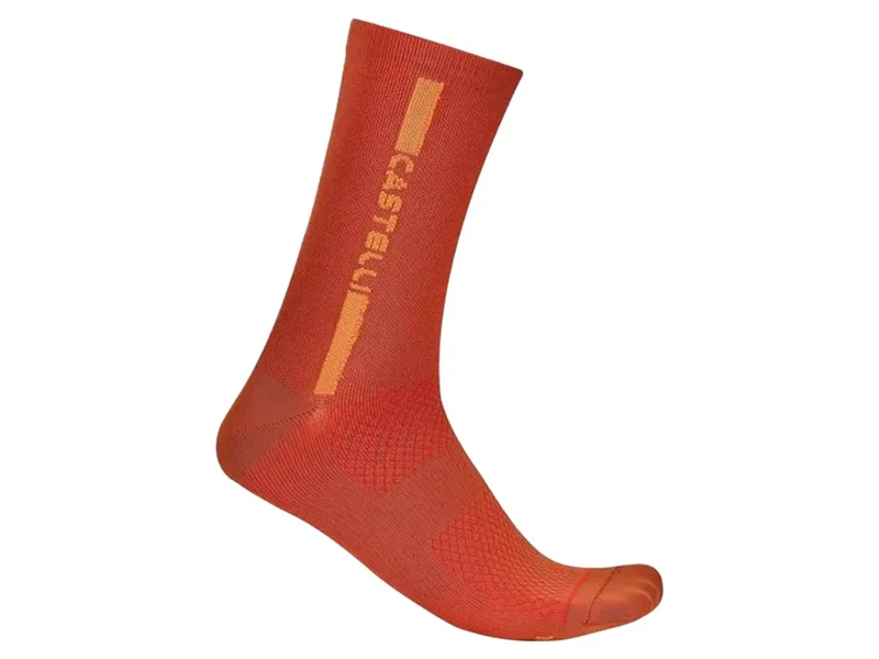 Castelli Linea Logo 15 Sock in Paprika/Mango Mojito